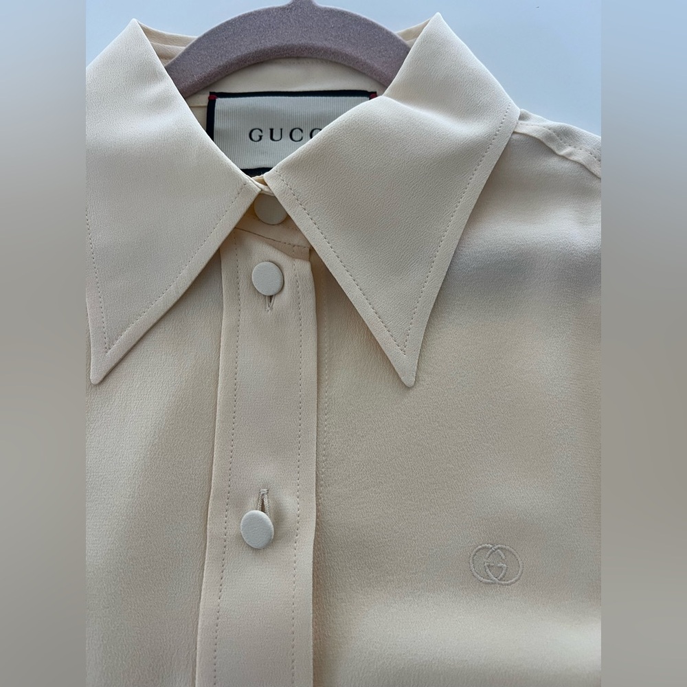 Gucci sheer crepe blouse 36